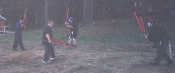 Kite makes his way out of the cabin...